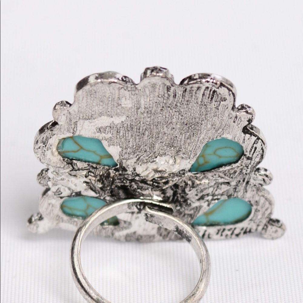 Turquoise Bloom Adjustable Ring - Picture 4 of 6